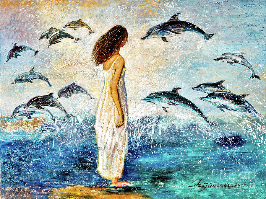 Dolphin Bay Painting by Shijun Munns