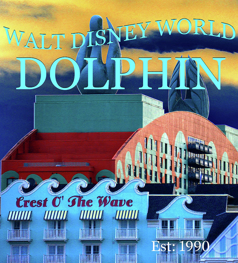 Dolphin hotel poster art Mixed Media by David Lee Thompson