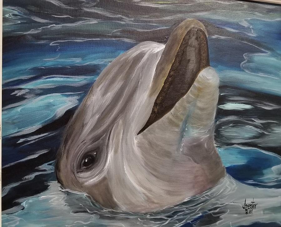 Dolphin Painting by JJ Burton - Pixels