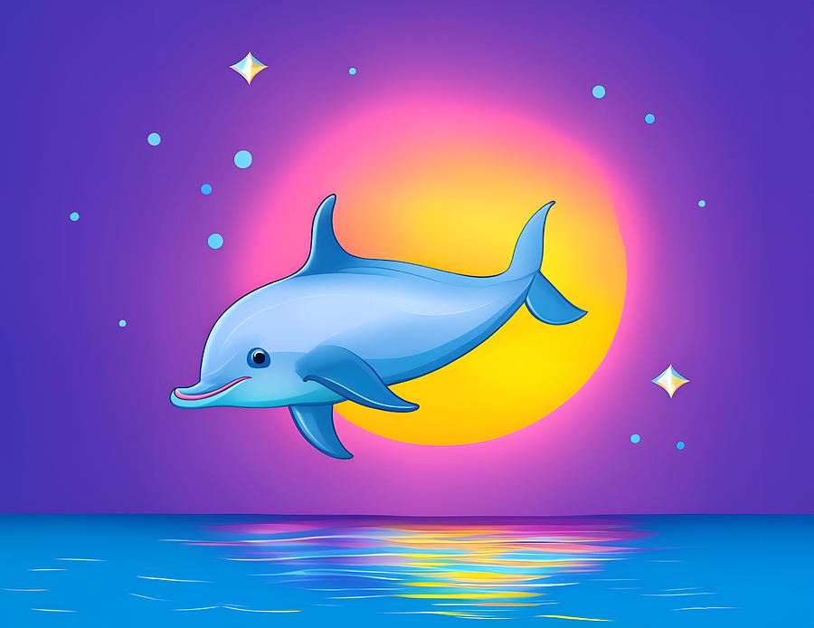 Dolphin Digital Art by Mark Greenberg