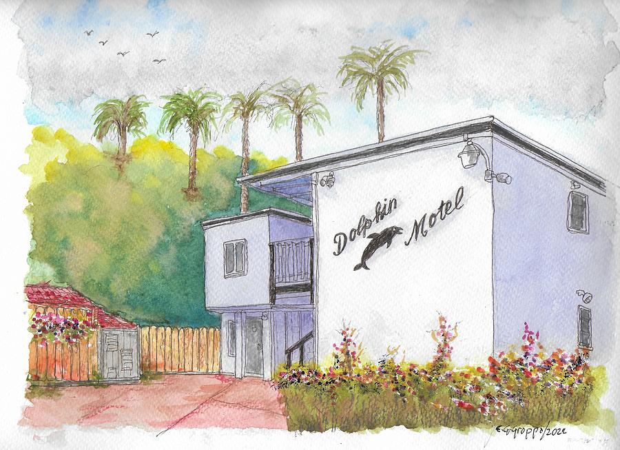 Dolphin Motel, San Diego, California Painting by Carlos G Groppa
