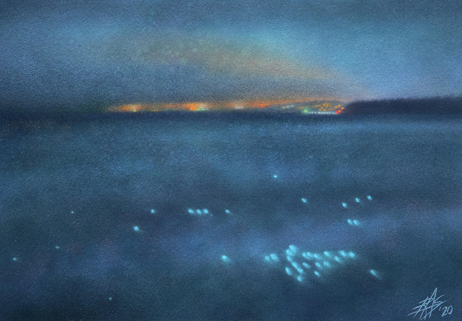 Bioluminescence and Skyglow Mixed Media by Robin Street-Morris