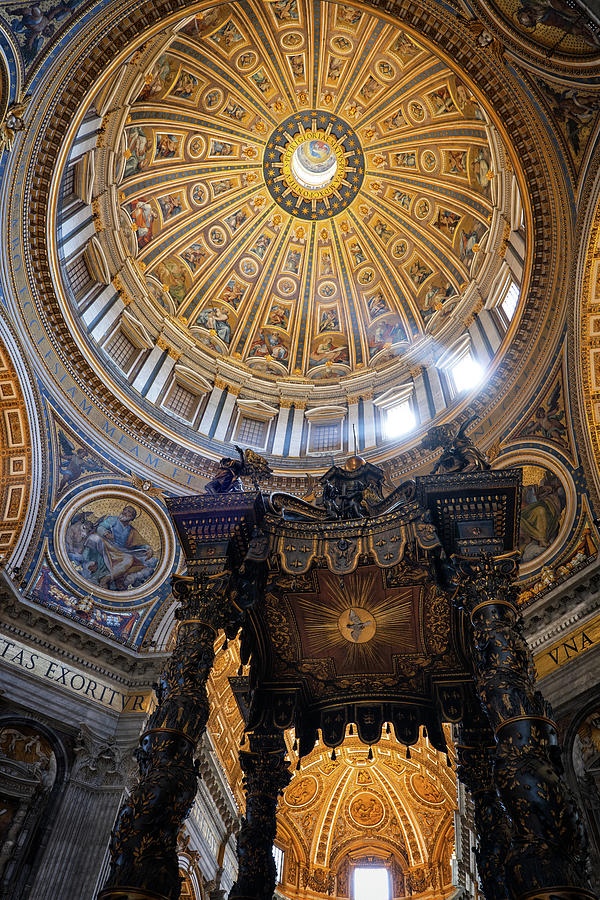 Dome And Baldacchino In St Peter Basilica Photograph by Artur Bogacki