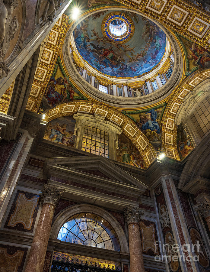 Dome And Columns Saint Peters Basilica Rome Photograph