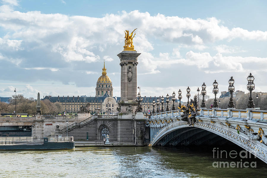 Paris Photograph - Dome des Invalides with Pont Alexandre III in foreground - Paris, France by Ulysse Pixel