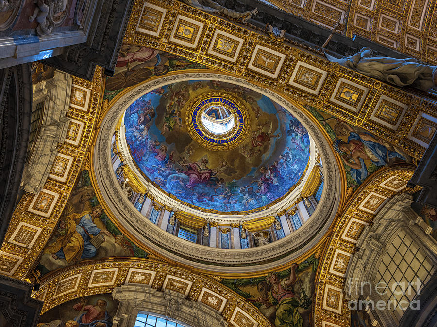 Dome Details Saint Peters Basilica Photograph