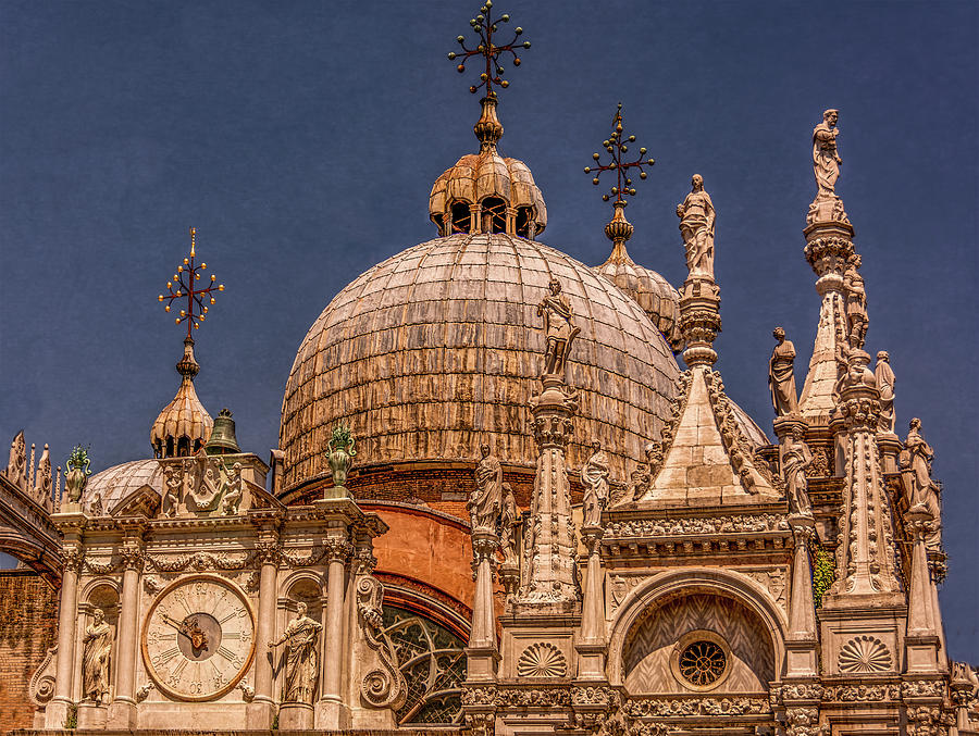 Domes of St. Marks Basilica, Venice Photograph by Marcy Wielfaert