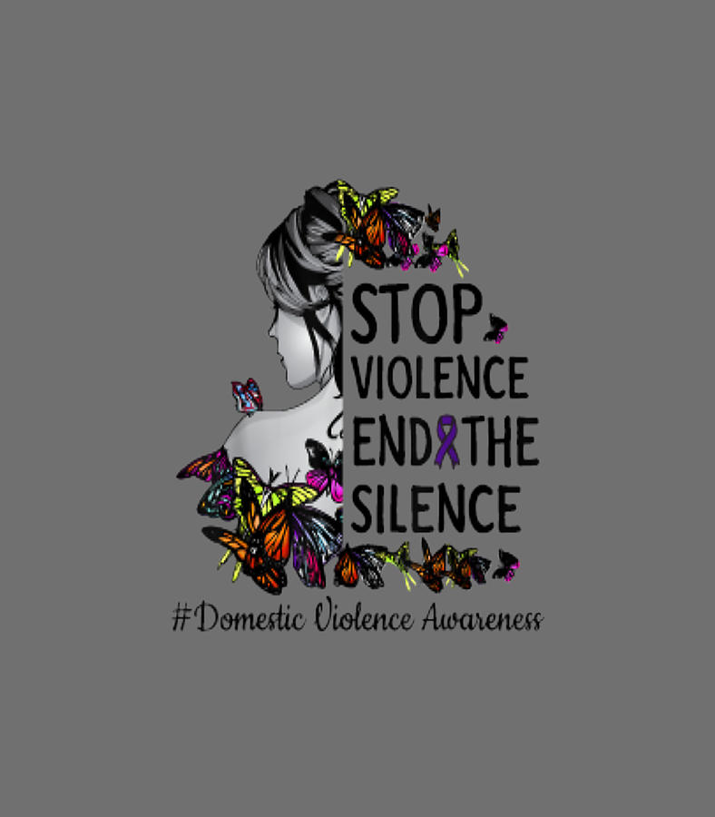 Domestic Digital Art - Domestic Violence Awareness Stop Violence End Silence Ribbon by Kalig Vito