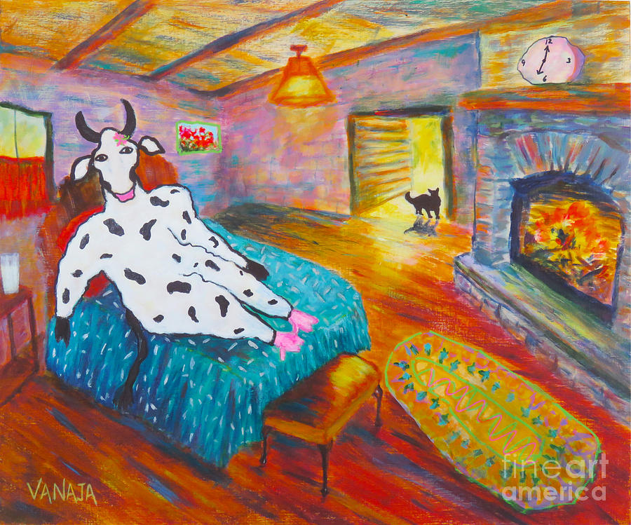 Domesticated Cow - 12 Painting by Vanajas Fine-Art