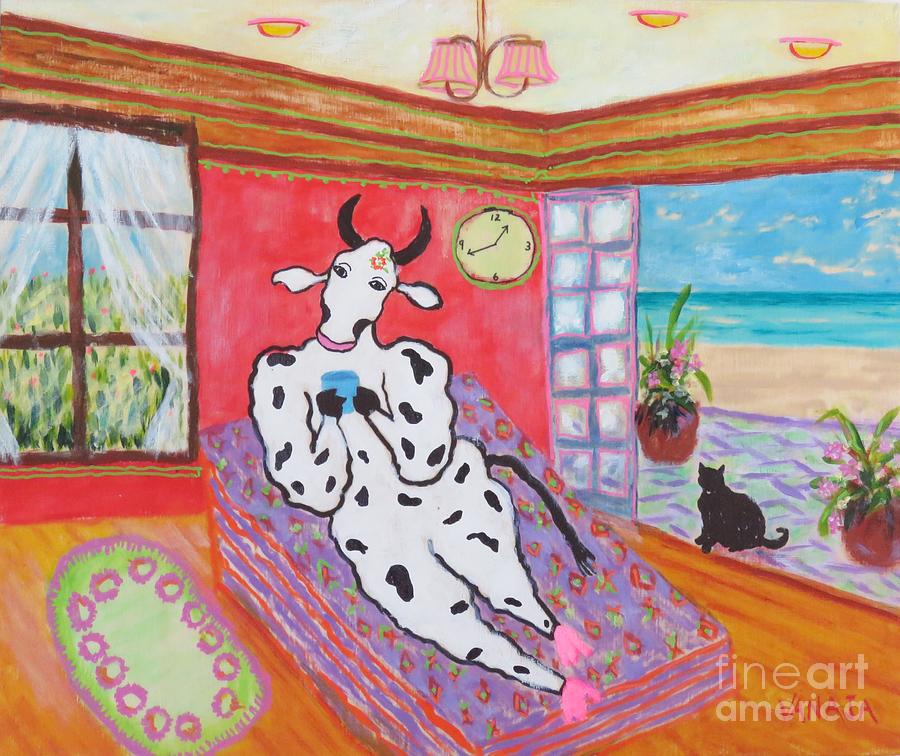 Domesticated Cow - 14 Painting by Vanajas Fine-Art
