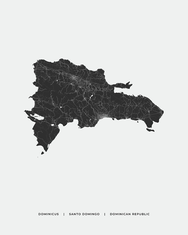 Dominican Republic Map Print Mappaart 