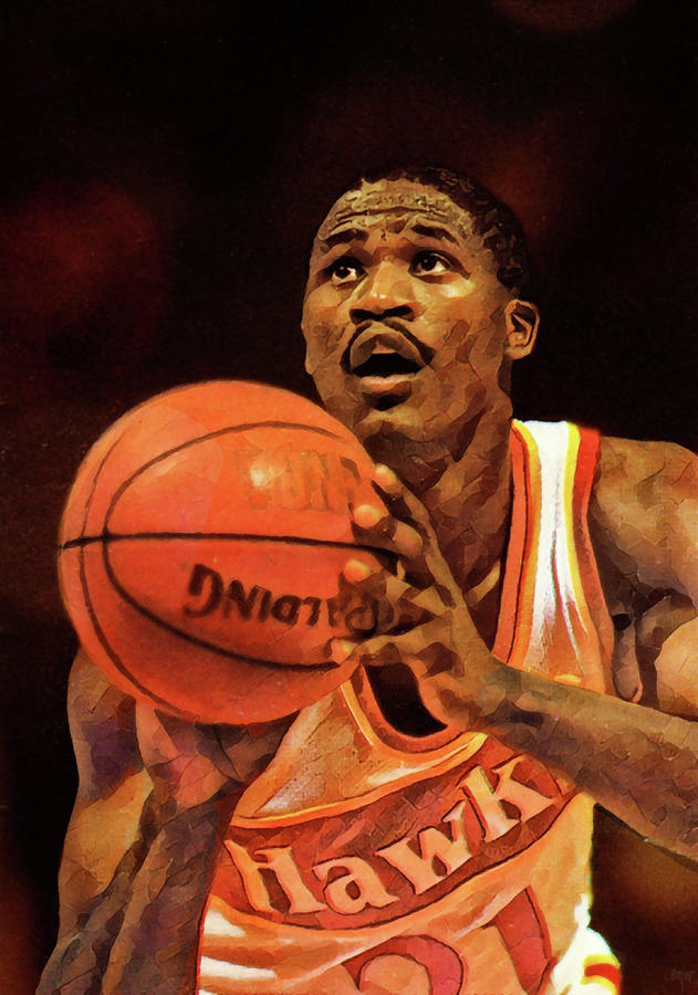 Dominique Wilkins Free Throw Art Mixed Media by Row One Brand