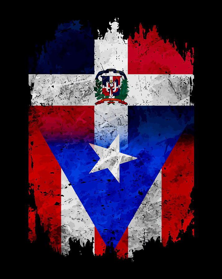 Dominirican Dominican And Puerto Rican Flag Dominican Flag Digital Art