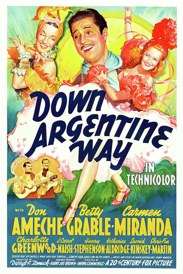 DON AMECHE, BETTY GRABLE and CARMEN MIRANDA in DOWN ARGENTINE WAY -1940-. Photograph by Album