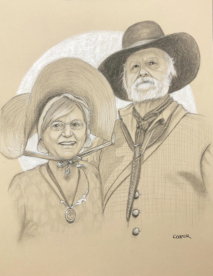Don and Maggie Drawing by Todd Cooper