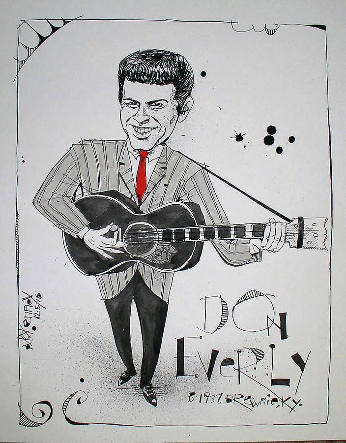 Don Everly Drawing by Phil Mckenney