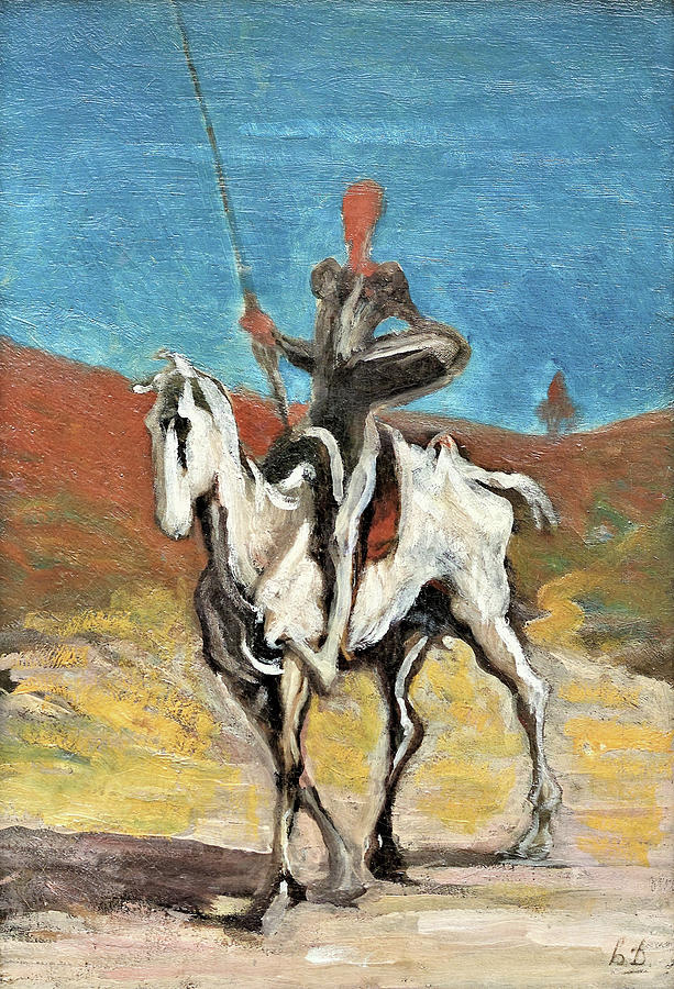 Don Quijote and Sancho Panza - Digital Remastered Edition Painting by Honore Daumier