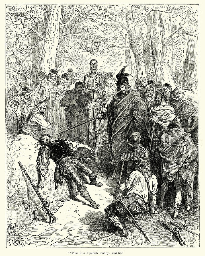 Don Quixote, Thus it is I punish mutiny, said he Drawing by Duncan1890