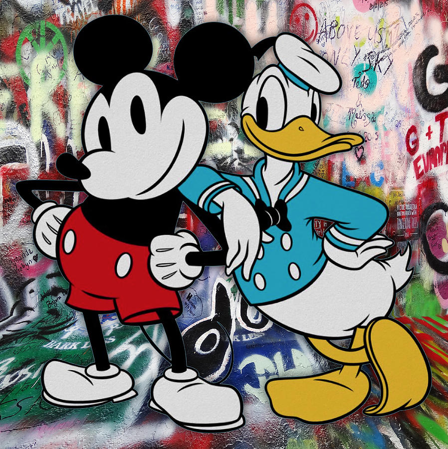 Donald Duck And Mickey Classic Mouse Disney 6 Painting by Tony Rubino
