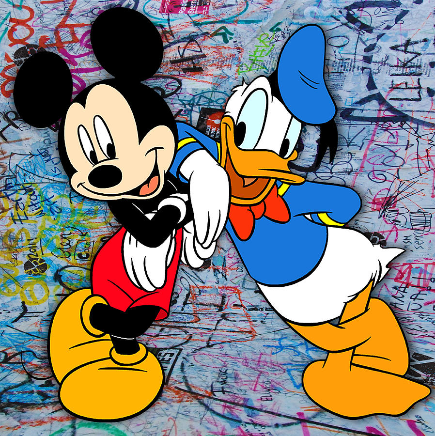 Donald Duck And Mickey Mouse Disney 1 Painting by Tony Rubino