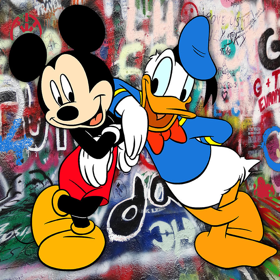 Donald Duck And Mickey Mouse Disney 2 Painting by Tony Rubino
