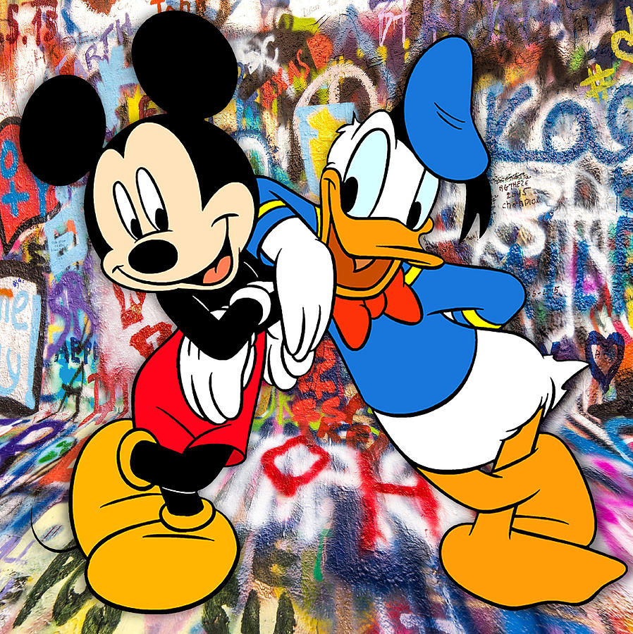 Donald Duck And Mickey Mouse Disney 3 Painting by Tony Rubino