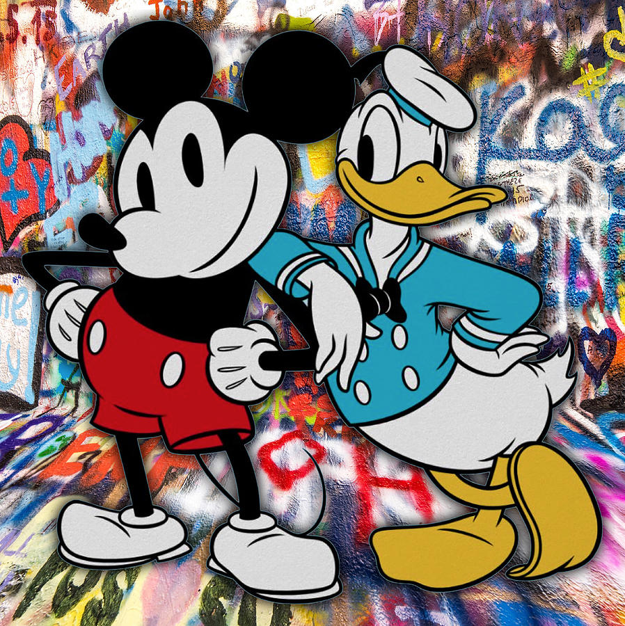 Donald Duck And Mickey Classic Mouse Disney 4 Painting by Tony Rubino