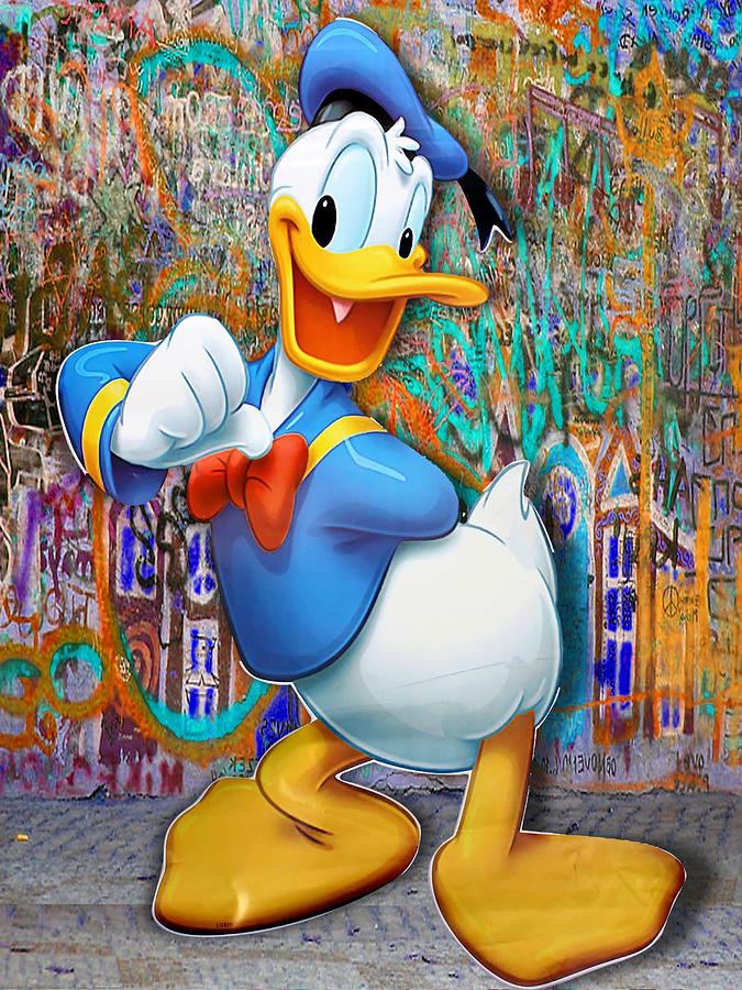 Donald Duck Disney 2 3 Painting by Tony Rubino