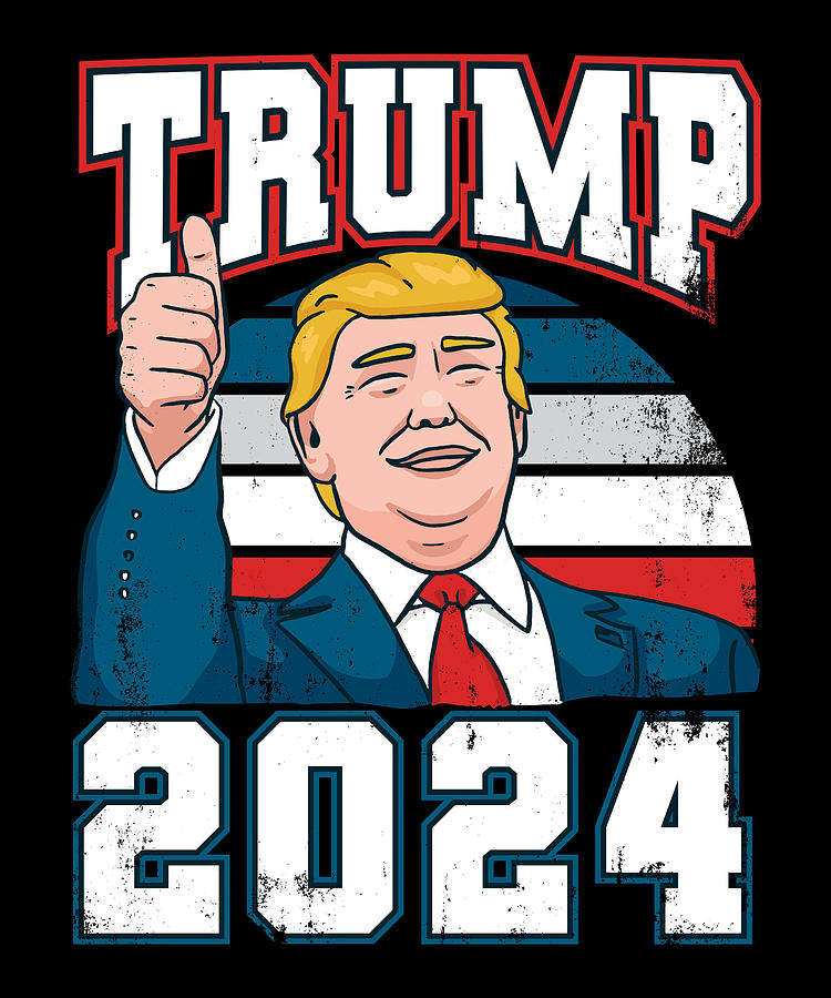 Donald Trump 2024 Reelection Gift Retro Digital Art by P A Fine Art