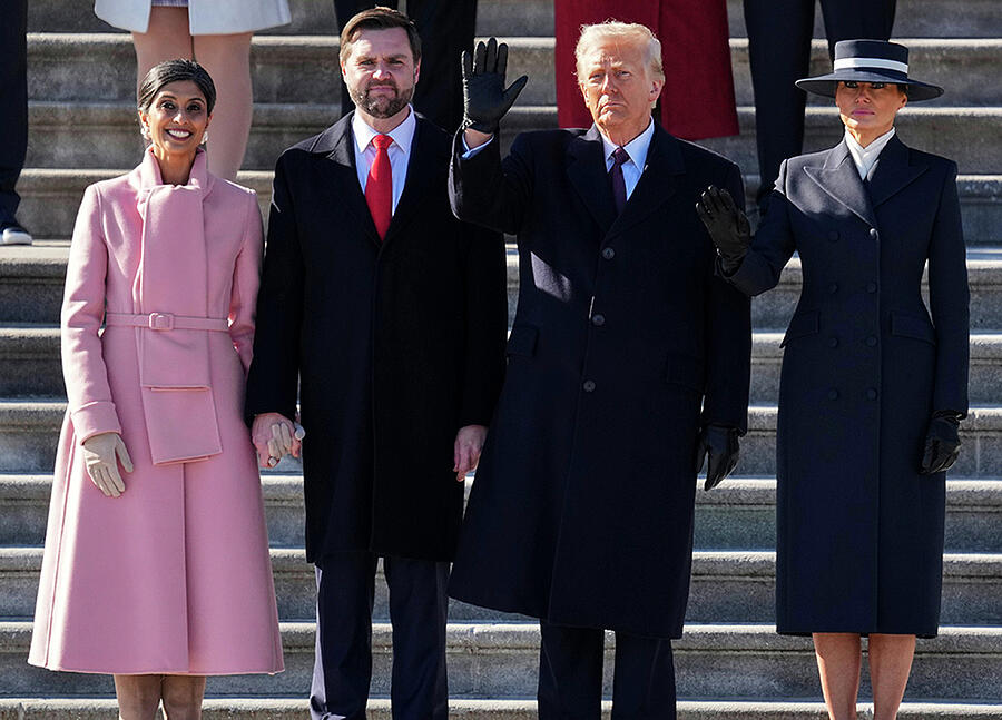 Donald Trump And Jd Vance Stand With Their Wifes Digital Art by We The People Prints