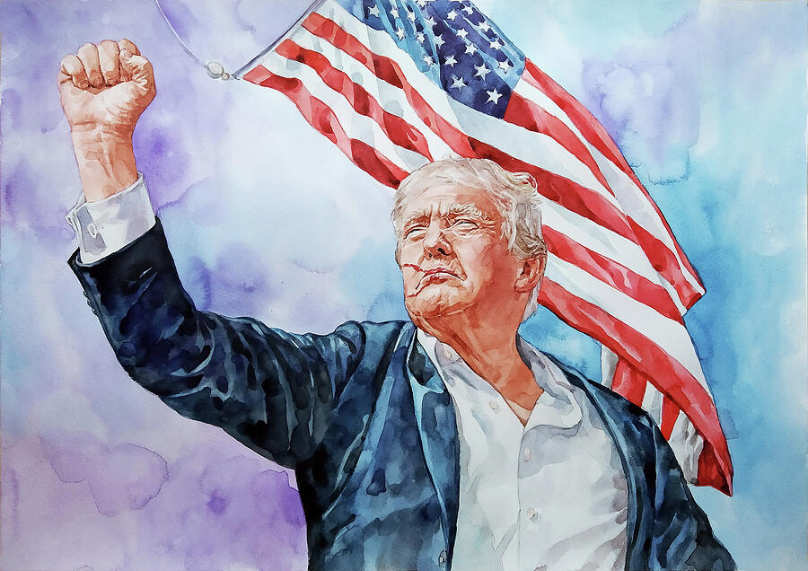 DONALD TRUMP Atempt On His Life Painting by We The People Prints DONALD TRUMP Atempt On His Life Painting by We The People Prints