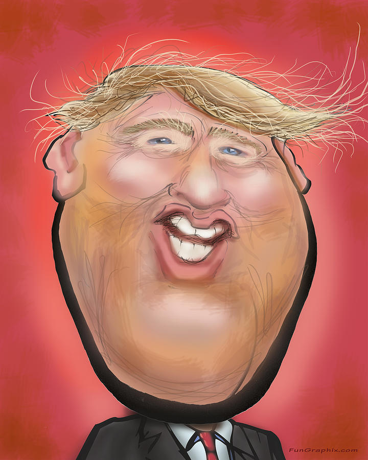 Donald Trump Caricature Digital Art by Kevin Middleton