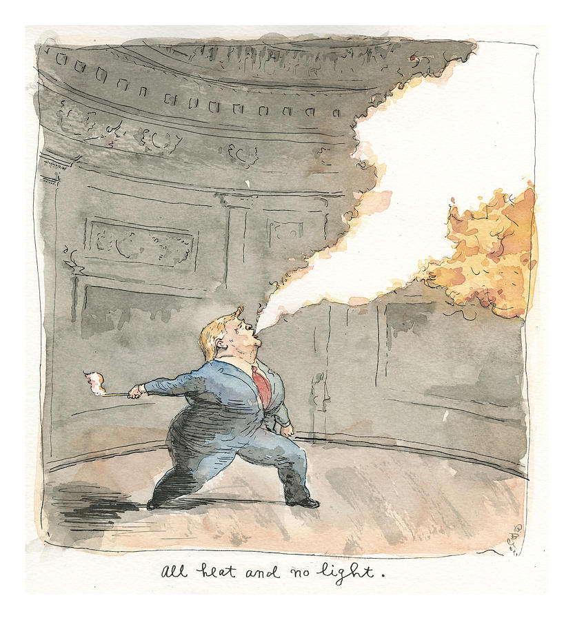 Donald Trump, Fire Breather Painting by Barry Blitt