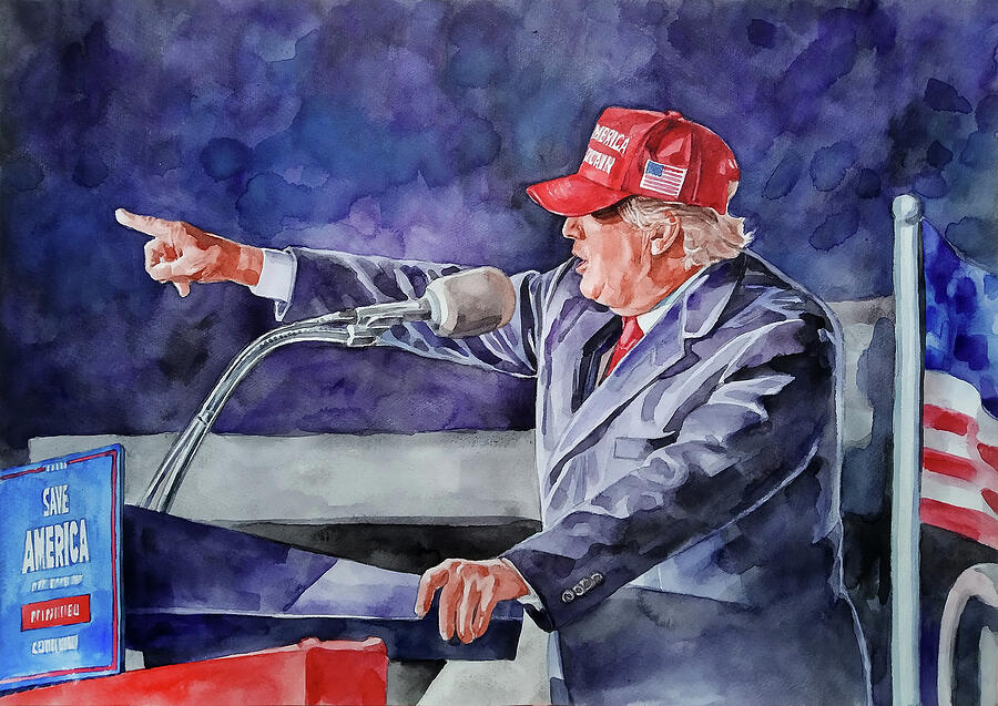 Donald Trump In Maga Hat Painting by We The People Prints Donald Trump In Maga Hat Painting by We The People Prints
