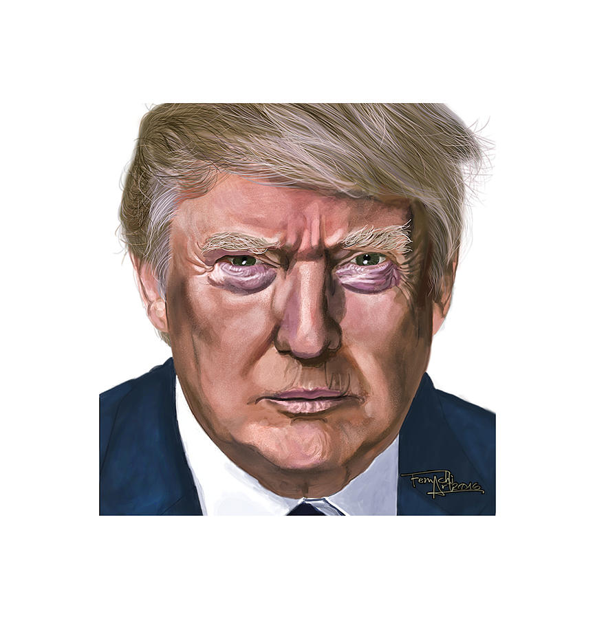 Donald Trump Painting Digital Art by Femchi Art