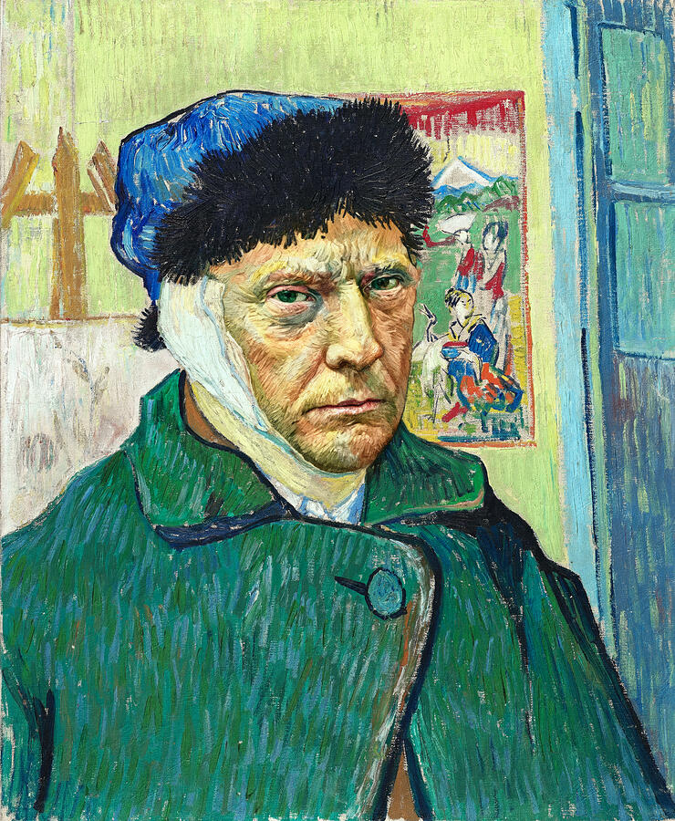 Donald Trump portrait with bandaged ear in the style of Vincent van ...