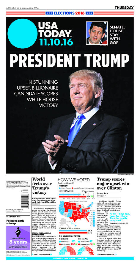 Donald Trump Wins 2016 Commemorative USA Today Commemorative Cover Digital Art by USA Today Donald Trump Wins 2016 Commemorative USA Today Commemorative Cover Digital Art by USA Today