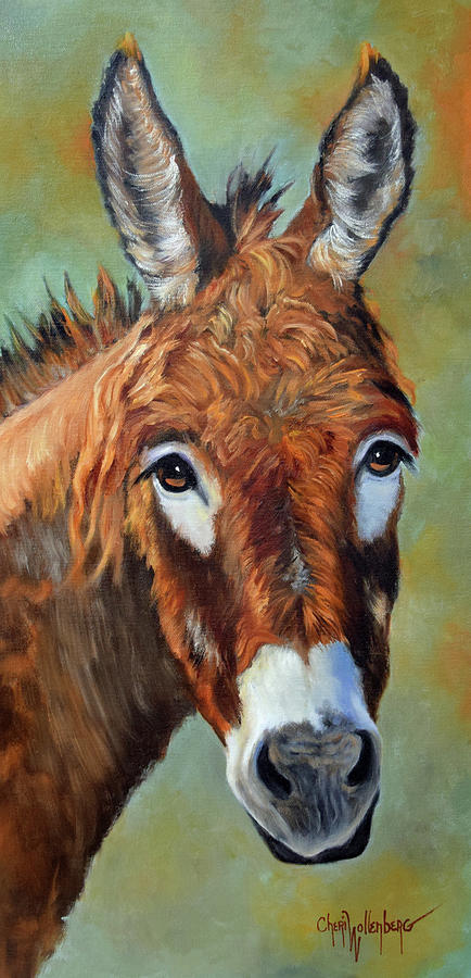 Donkey #1 Sundown the Donkey An Original by Cheri Wollenberg Painting by Cheri Wollenberg