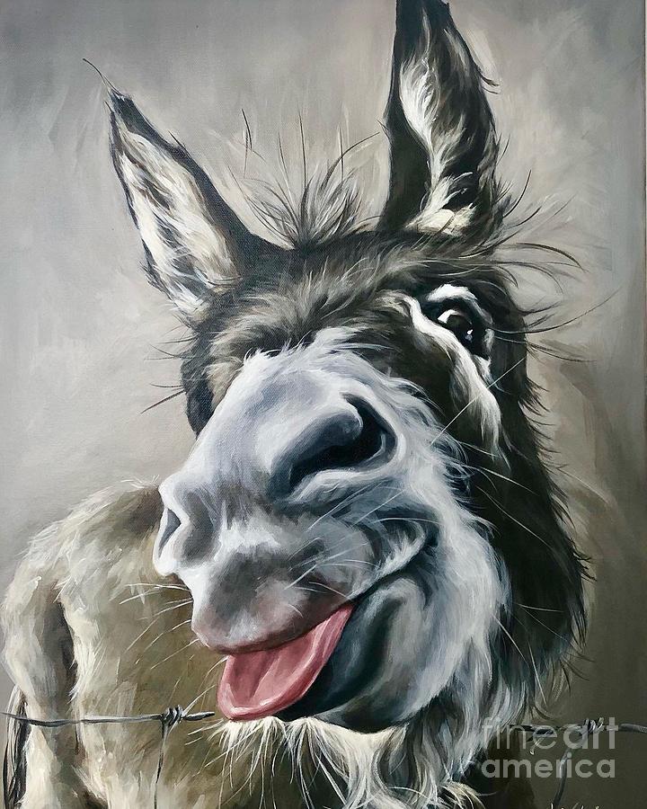 Animal Painting - Donkey 2 by Rache Gerber
