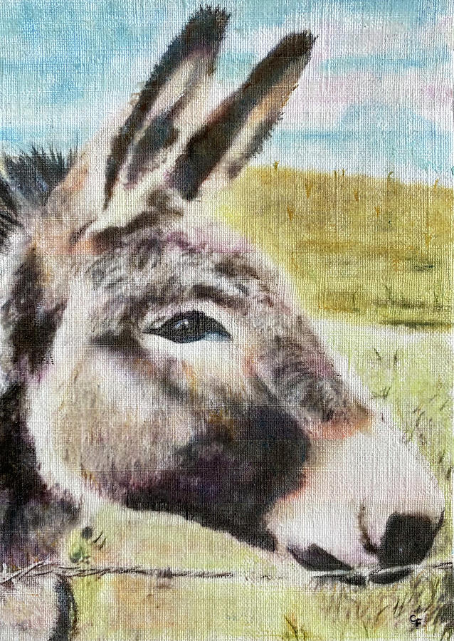 Donkey Painting by Cara Frafjord