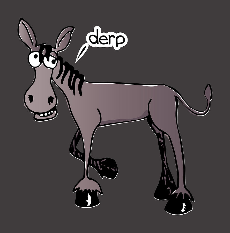Donkey Digital Art - Donkey Derpy Cartoon Mule Derp Funny Daft Stupid Ass by Jeff Creation