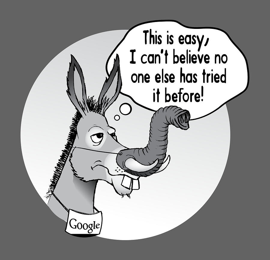 Donkey Joke Trunk Elephant Humor Animal Digital Art by Jeff Brassard -  Pixels