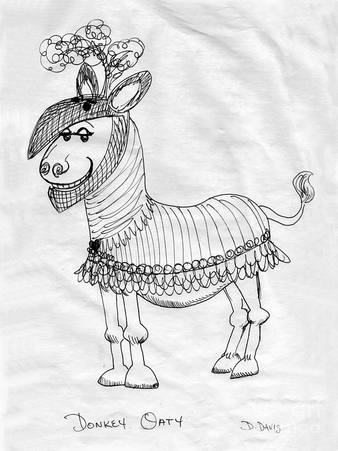 Donkey Oaty Drawing by Dee Davis