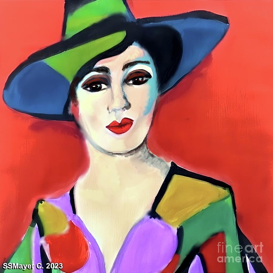 Donna with Hat Digital Art by Stacey Mayer