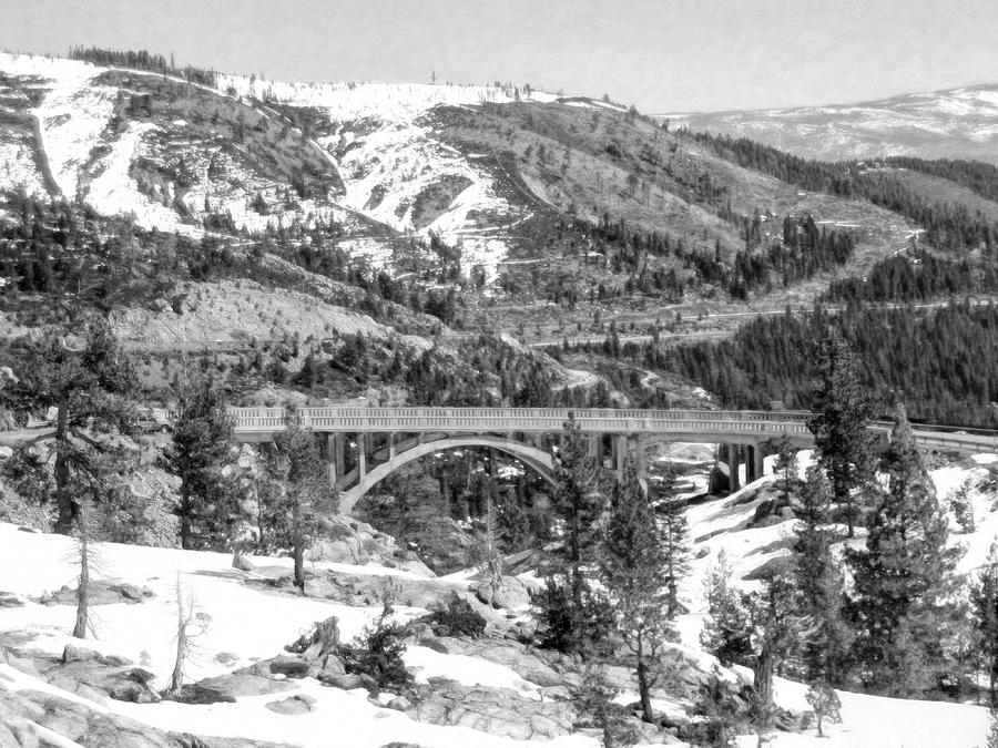 Black And White Photograph - Donner Summit Bridge by Donna Kennedy