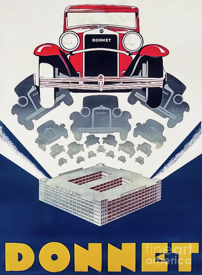 Donnet Automoble Poster 1926 Drawing by M G Whittingham