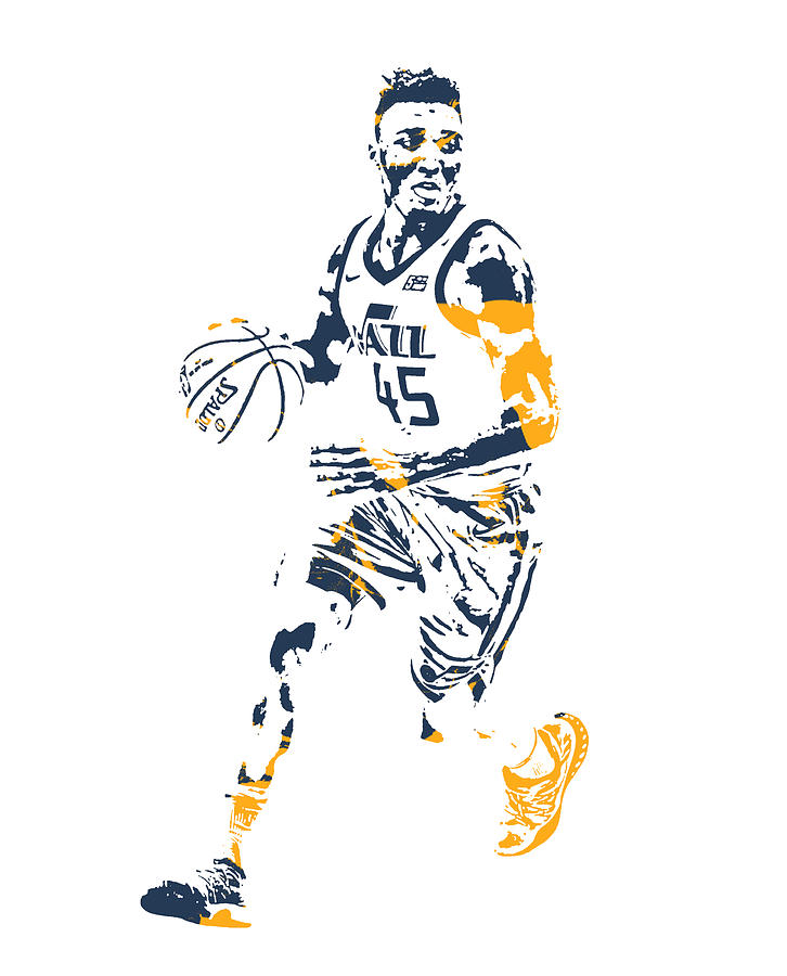 Donovan Mitchell Utah Jazz Basketball NBA Philadelphia 76ers, Watercolor,  Paint, Wet Ink, Basketball Player, Sports, NBA Rookie Of The Year Award,  Jersey transparent background PNG clipart