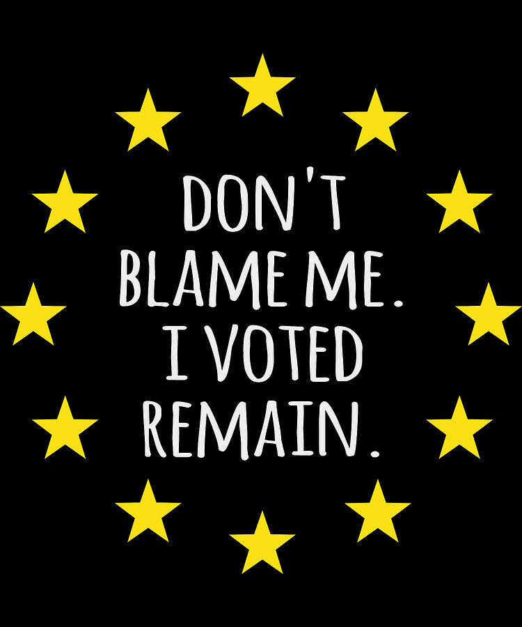 Dont Blame Me I Voted Remain EU Digital Art by Flippin Sweet Gear