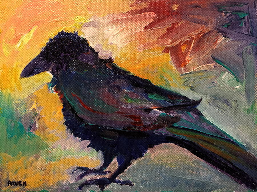 Dont Let Your Feathers Get Ruffled Painting by Alaskan Raven Studio