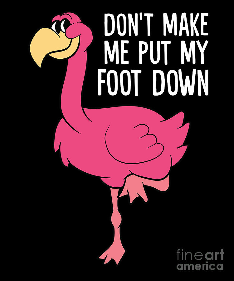 Dont Make Me Put My Foot Down Funny Flamingo Digital Art by EQ Designs ...